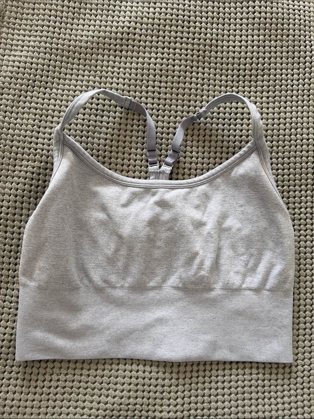 90 Degree By Reflex Light Gray Seamless Sports Bralette